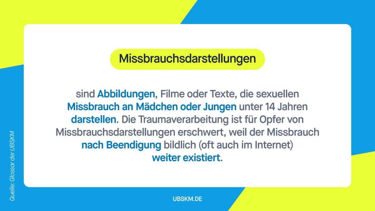 !B Heute vor vier Jahren wurde der #Missbrauchskomplex #BergischGladbach bekannt, bei dem tausende Dateien von sichergestellt wurden, die #Missbrauchsdarstellungen zeigen. Im Strafrecht wird der Begriff #Kinderpornografie verwendet, der aber den Gewaltaspekt nicht mitbezeichnet.