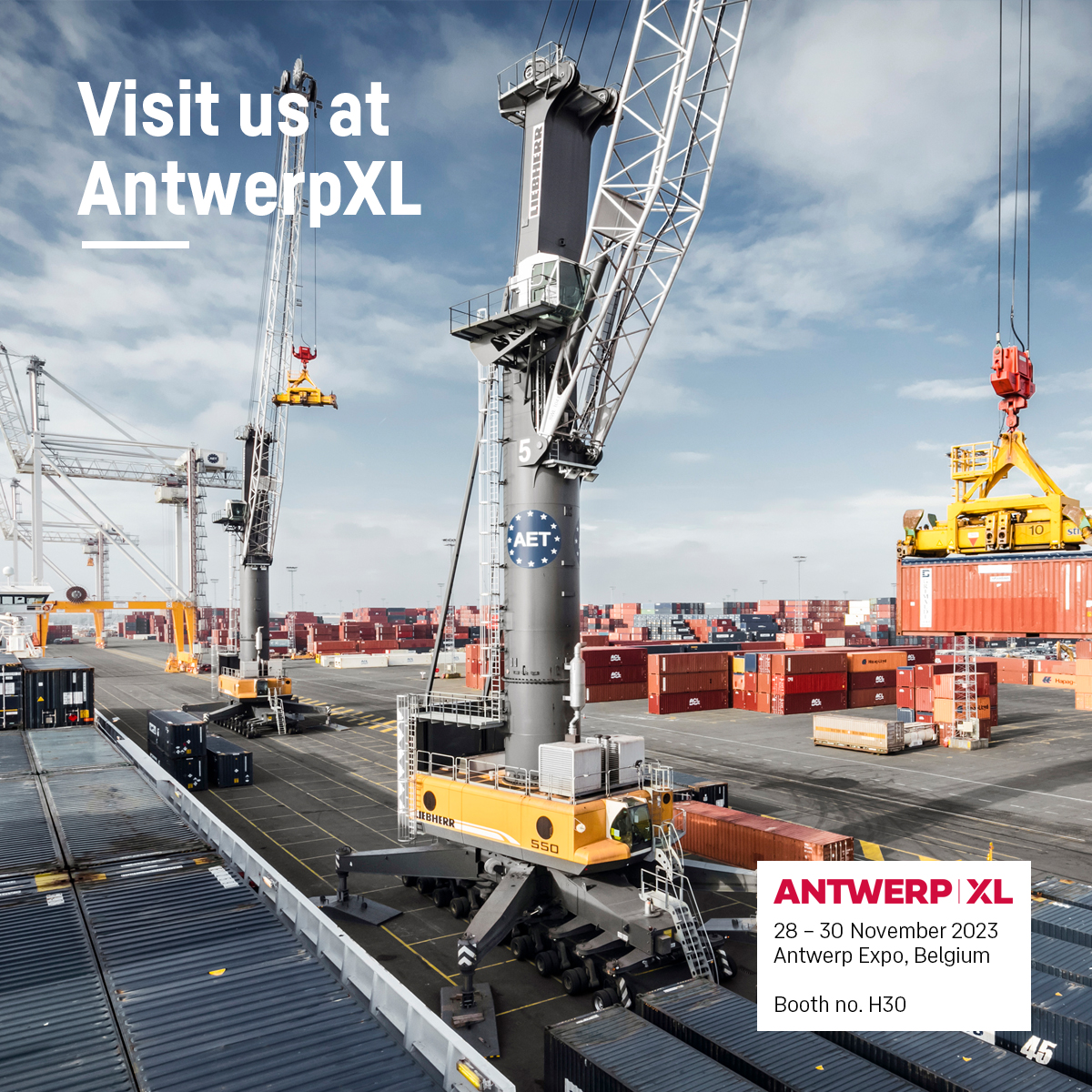 You have the cargo, we have the cranes. @AntwerpXl opens its doors on 28 November. Join us at our booth H30 in hall 4 and explore our range of mobile harbour cranes, designed to meet the diverse needs of your logistics and transportation projects.

go.liebherr.com/nrxc3z