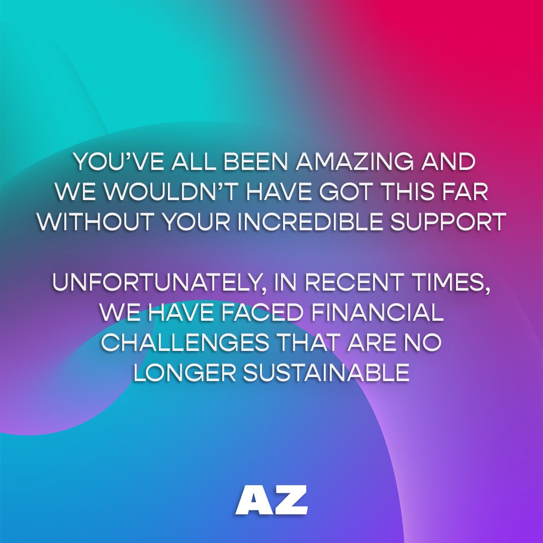 We wouldn’t have made it this far without YOU! 🙏🏾Unfortunately, we have faced financial challenges that are no longer sustainable 💔  #AZMagUK #QTIBPOC