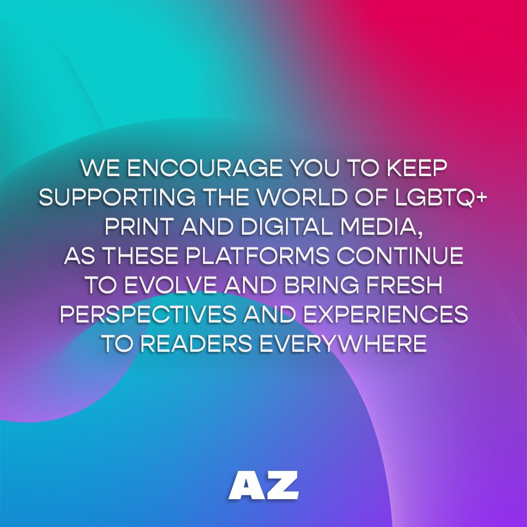 Please continue supporting the world of LGBTQ+ print and media  🏳️‍🌈🏳️‍⚧️ #AZMagUK #QTIBPOC