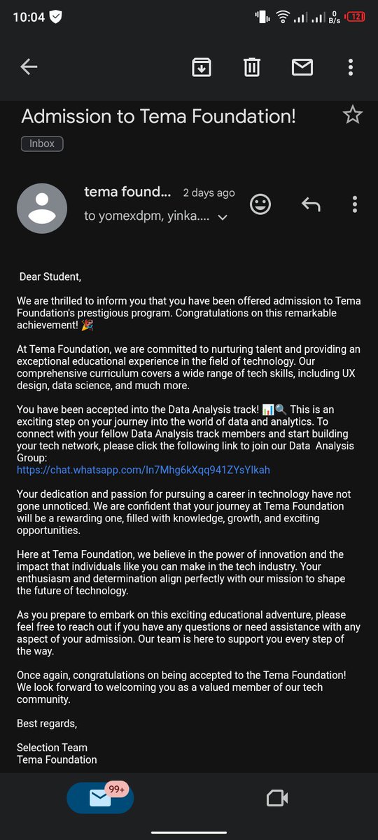 I am excited to announce that I recently got accepted into the TEMA foundation Data analysis program.
Its so wonderful to be given such an amazing opportunity.
@Tem_foundation