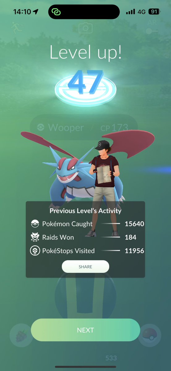 IndicomUK's tweet photo. Whoop whoop! Wooper #CommunityDay kicked off with 2.5mil XP on a single egg thanks to friendship upgrades, seeing me through to L47!

#PokemonGO https://t.co/pV4yLWSraV