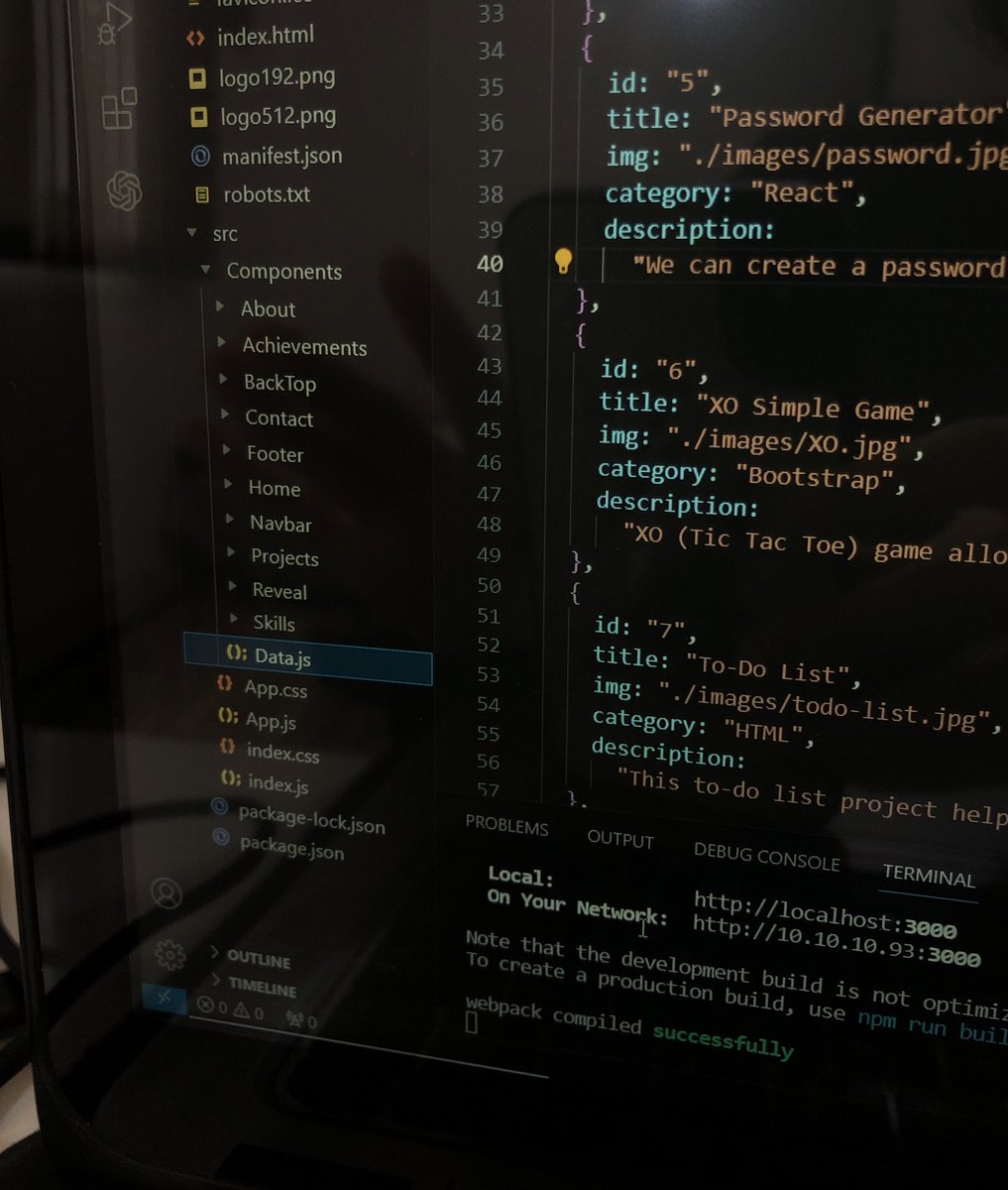 withmzhd's tweet image. Here's a sneak peek at some code from my project. Loving the way it all comes together!🌝 #CodeSnippet #CodingLife #WebDev #AfghanGirlsCode
@E_Ehrari @f_forough @CodeToInspire