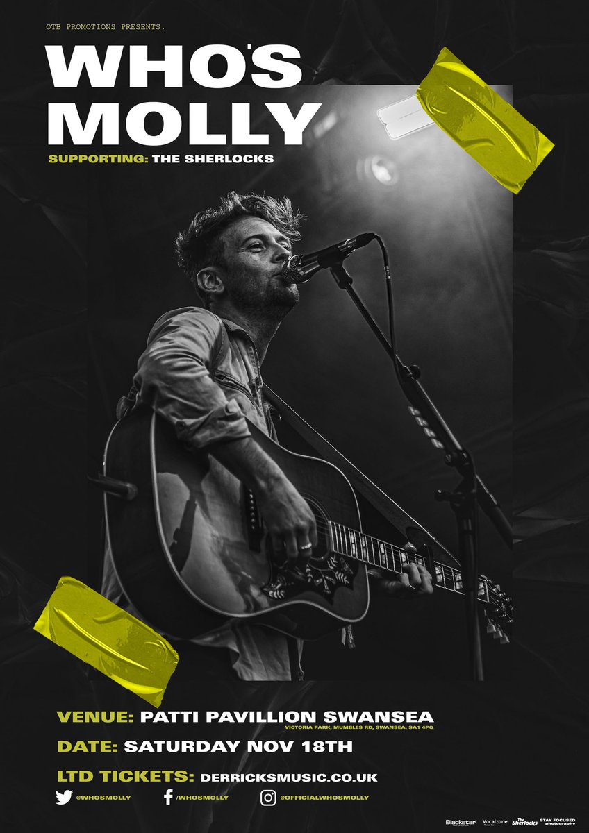 whosmolly's tweet photo. Last few tickets for our show with @TheSherlocks // Saturday November 18th 2023 - https://t.co/PX7V4YCdu7

#Swansea #WhosMolly #TheSherlocks @karlmorganmusic https://t.co/mC8VOHZH5R