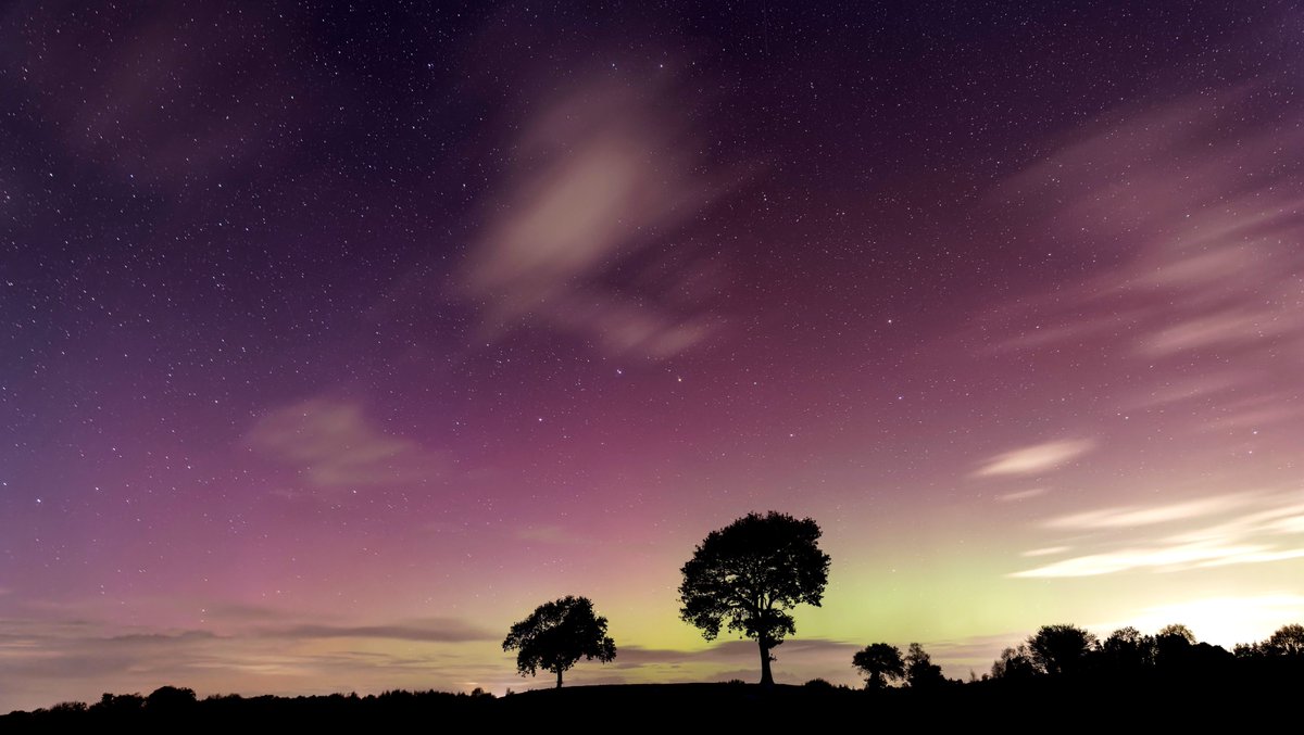 Went chasing the Northern Lights last night. This was taken outside Tyrrellspass, Westmeath. The bright light to the right is the town itself.