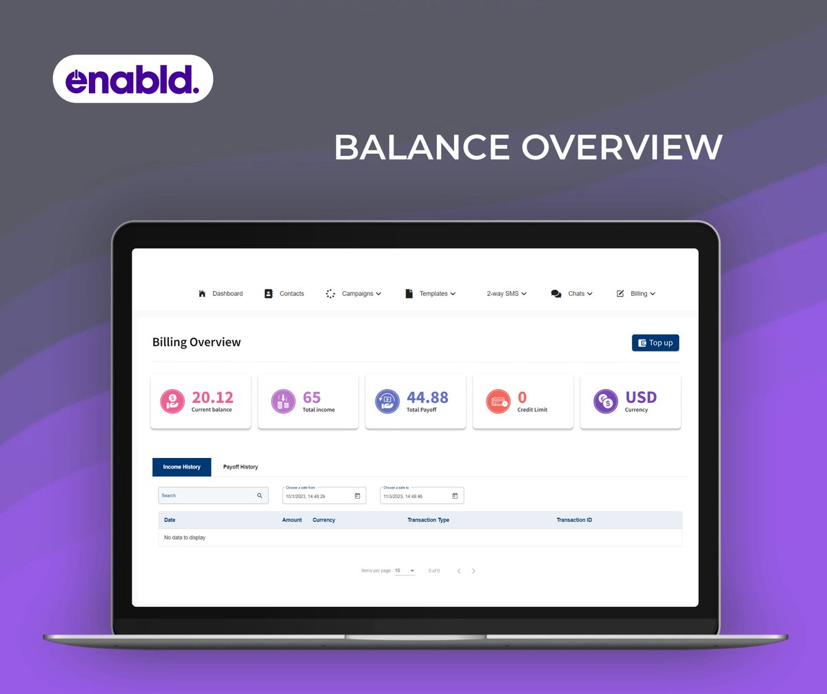 📷 Check out our 📷 feature that allows easily to manage and track the amount of credit or funds available in your account for your #bulksms campaigns!
We've also improved our #bundles reports page for more accurate reporting and closer monitoring of #entreprise #sms activities.