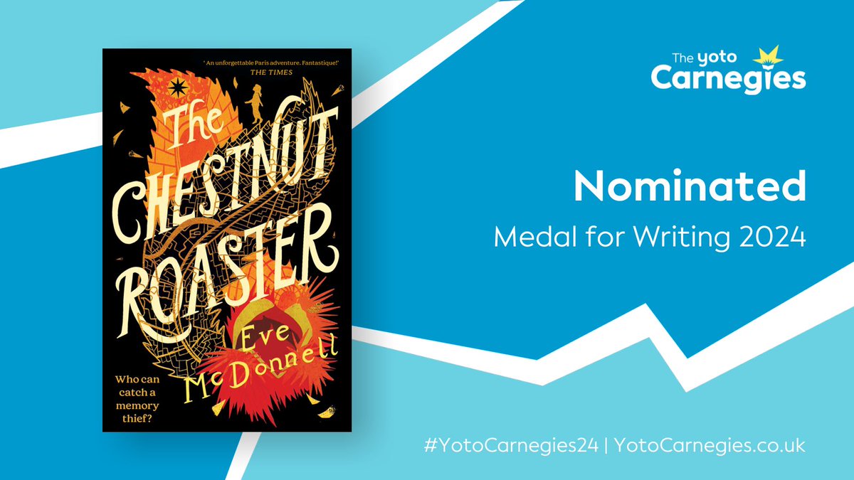 I want to bottle this moment! I’m so grateful to the librarians who championed #TheChestnutRoaster &amp; nominated it for a Carnegie Medal. I can’t tell you what this means. Thank you! 🙏 Congrats, everyone - winners, all!
<a href="/EveryWithWords/">Mikka @ Everything With Words</a>
@carnegiemedals
#YotoCarnegies24
#AuthorDream