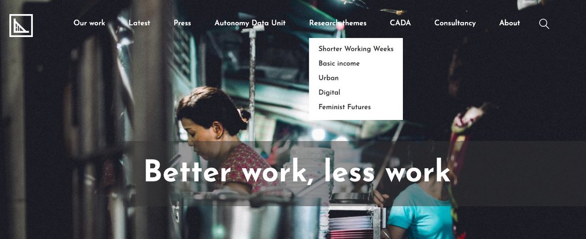 You can now find all of our research on working time, basic income, urban infrastructure, the digital economy and Feminist Futures in their respective tabs on the site:

autonomy.work