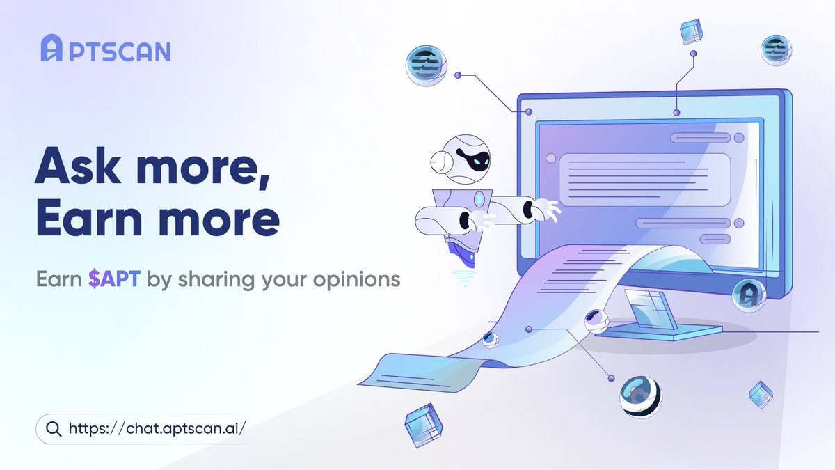 aptscan_ai's tweet photo. Ask more, Earn more!
Share your experience when using ChatCrypto, Aptscan's AI-powered chat extension.
To further refine and improve the chat, you are encouraged to share any feedback about the experience. And, stand a chance to earn a surprise reward 👀
What can you do 👇 https://t.co/lDQ3pQr0xY