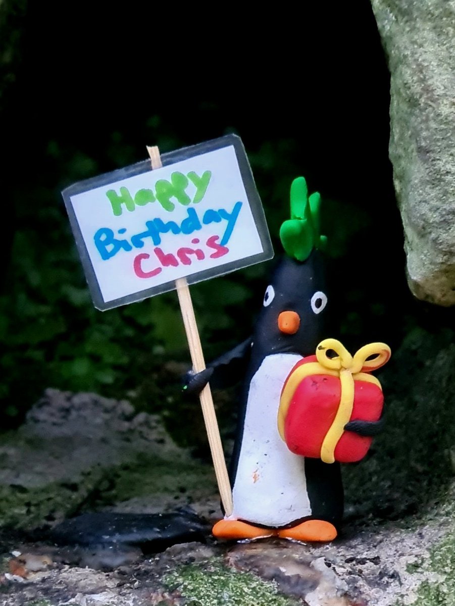 One of the punk penguins is sending out a birthday greeting this morning. I don't know who Chris is, but I'll wish him Happy Brithday, too! 🎂🐧

#glasgow #glasgowpenguins #streetart #happybirthday #penguins #kelvinwalkway #glasgowstreetart #punkpenguins