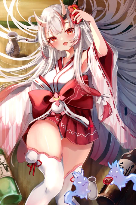 酔っちゃった余#百鬼絵巻 #ホロライブ 