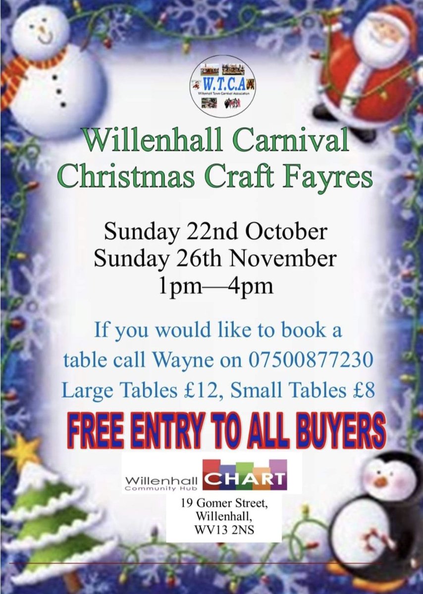 Come and join me at Willenhall Christmas Fayre on the 26th of November at the Willenhall Chart Centre I will have a stall with lots of Christmas and non Christmas mouse ears. Great for Christmas presents for your little ones or for a Disney Adult!!! katesearresistibles.etsy.com