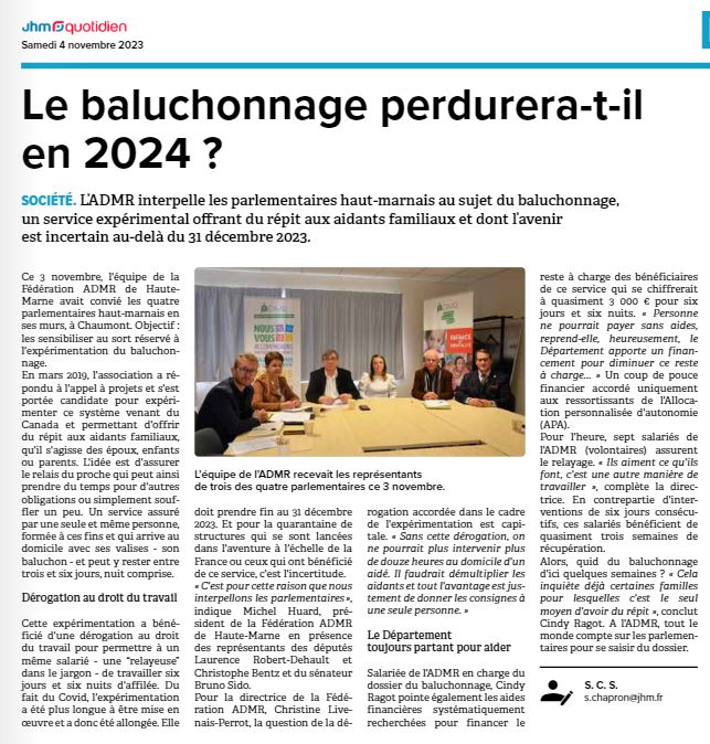 Quel répit pour les aidants ?
Aujourd’hui, + de 9 millions de Français aident un parent, un enfant, un conjoint, un proche.
Prolonger l'expérimentation du relayage à domicile pour offrir un répit de plusieurs jours aux aidants est nécessaire.
#baluchonnage #relayage #aideaurépit