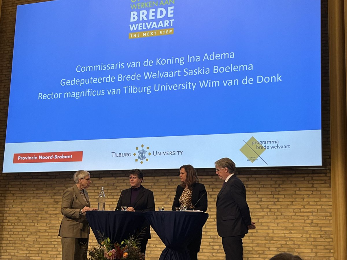 SachaAusems's tweet photo. Start week van #bredewelvaart op @TilburgU met CdK van @Brabant Ina Adema en gedeputeerde Saskia Boelema en @TilburgU_Rector van de universiteit. Van concepten naar #concretisering. @Gem_Waalwijk werkt hieraan op zowel #sociaaldomein als #economie https://t.co/b25D0ti564