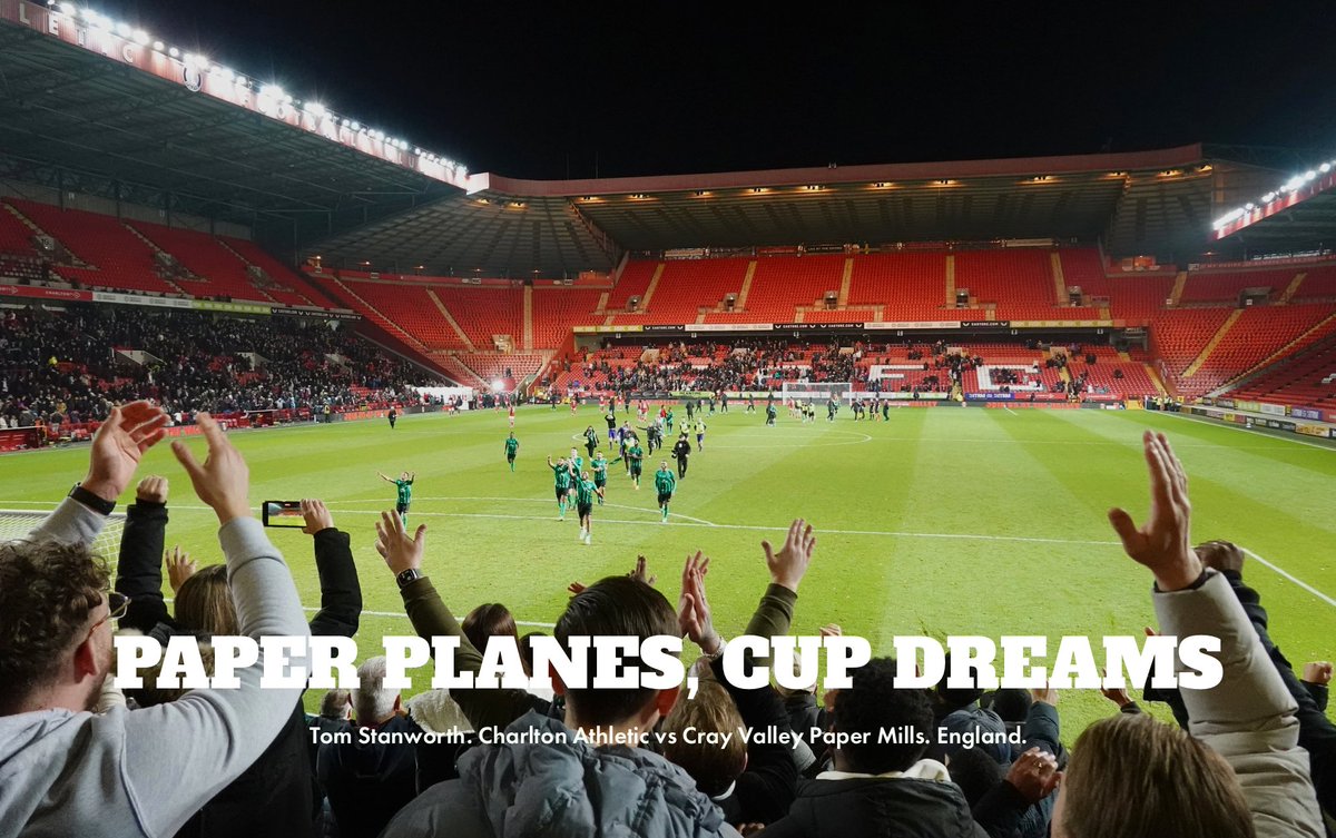 New: Paper planes, cup dreams. @tmstanworth was in the away end as Cray Valley Paper Mills earned an epic replay with Charlton Athletic in the FA Cup Round 1. This Cray Valley paper plane had hit a thermal and the fans won’t come down for a while. 📸 terraceedition.com/home-haute/pap…