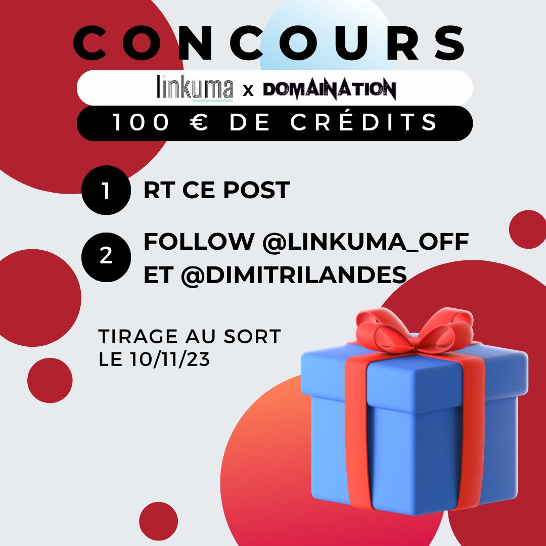 dimitrilandes's tweet image. 🎁 CONCOURS : 100 € de backlinks à gagner chez @linkuma_off 🎁

On va faire simple : Linkuma, c&apos;est la meilleure plateforme pour des backlinks de qualité à petits prix.

Ils t&apos;offrent 100 euros de crédits sur leur site, de quoi te faire quelques bons petits liens !

Pour…