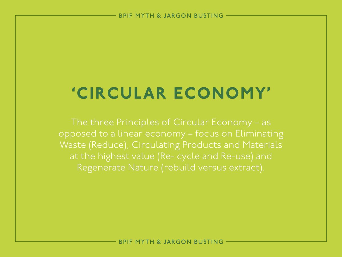 BPIF's tweet photo. It’s time for some jargon busting! This week we look at what Circular Economy is…
#economy #sustainability #jargonbusting #jargon #mythbusting https://t.co/bbHZbqXvVo