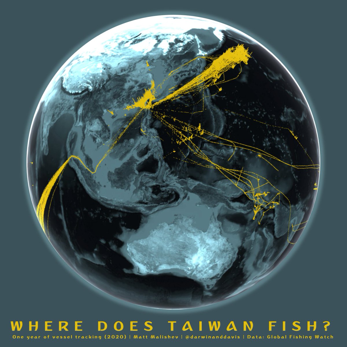 #30DayMapChallenge 2023 - Sharing all #R code, so like/follow and reach out w/ q's

Day 6 - Asia

Where does Taiwan fish? Integrating d3 and #rstats to test interactive globe textures w/ density data #rspatial

R code ⬇️