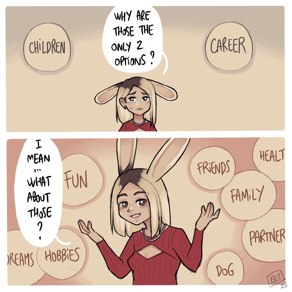 #258 - Why would there only be 2 options ? Also it's quite a gendered POV, I've always heard about these options for women. Though men don't seem to have that many options either...