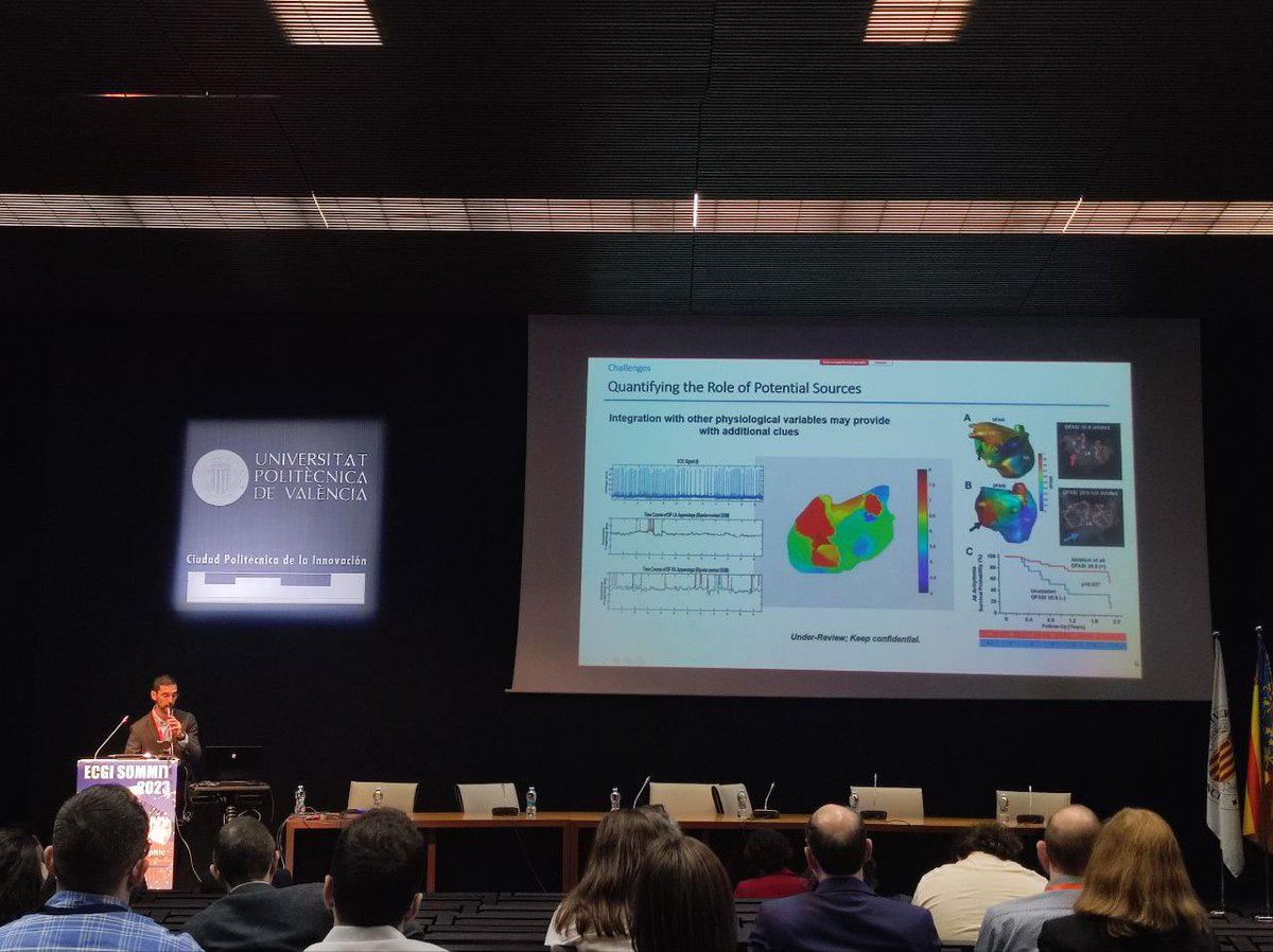 ecgisummit's tweet image. Closure of the session at #ECGISUMMIT2023 with David Calvo on stage, presenting the role of ECGI in the determination of driving sources in #AFib, and then: roundtable discussion!