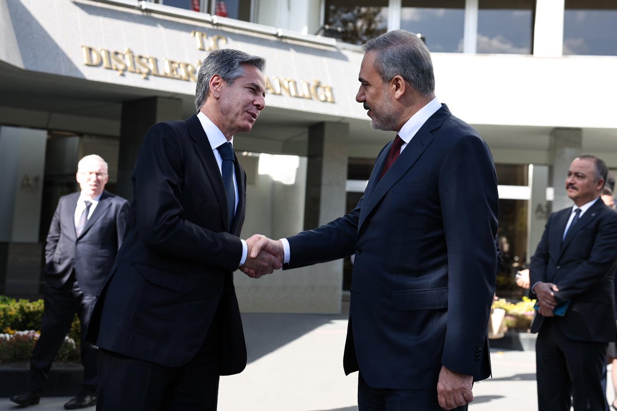 Minister of Foreign Affairs @HakanFidan hosted Antony Blinken, #US Secretary of State, in #Ankara.🇹🇷🇺🇸