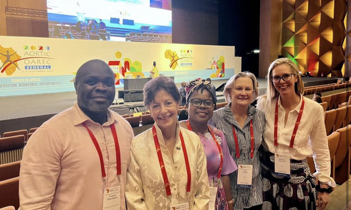 So grateful💙 to Dr Lynn Schucter @ASCOPres, @jgralow & Doug Pyle for active engagement @AORTIC_AFRICA 2023. This level of advocacy by @ASCO for the field of #globaloncology and for cancer care in 🌍 is unprecedented. Totally a game changer for those trying to blaze this trail!🌈