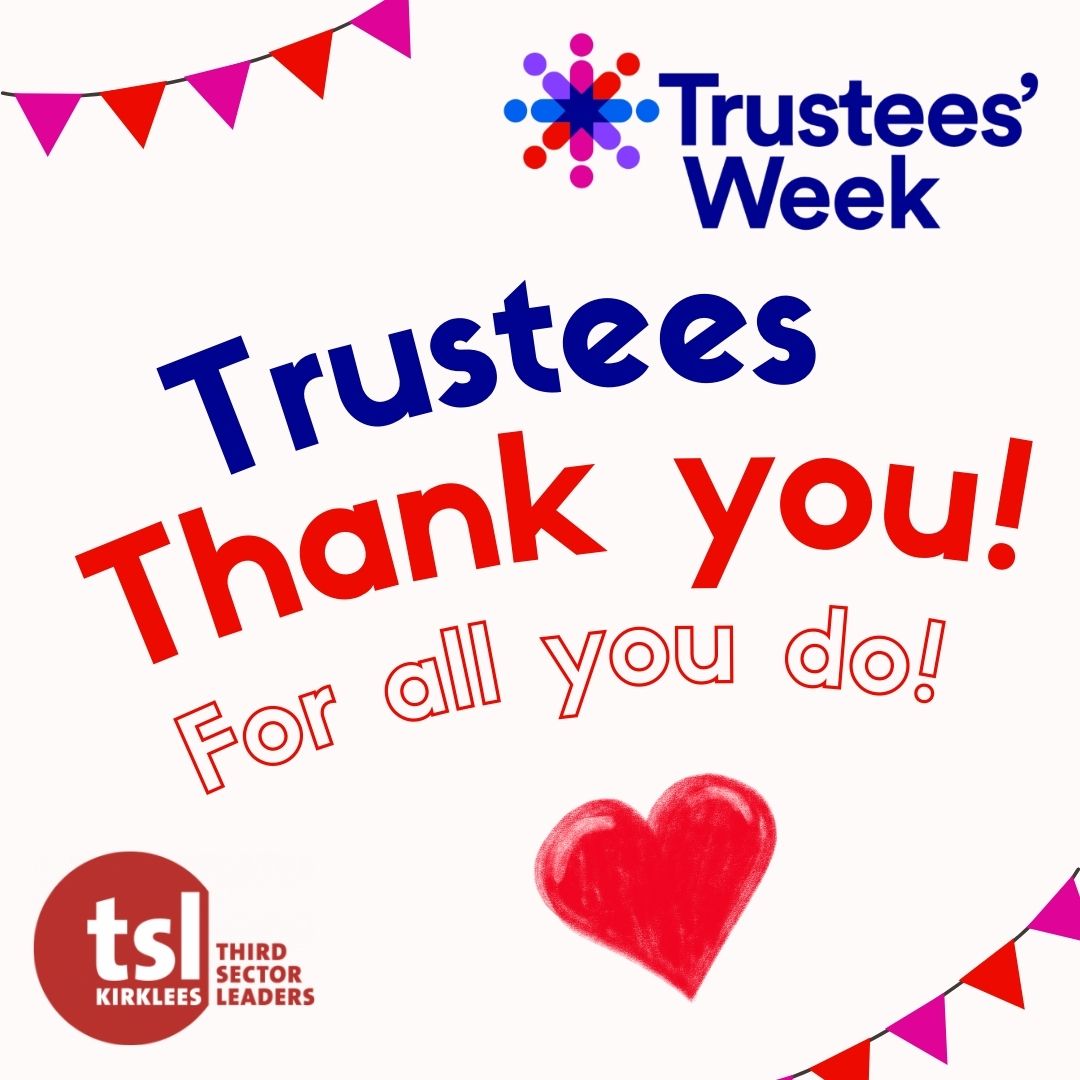 This week is #TrusteesWeek ! We would like to say a big THANK YOU to all the Charity Trustees across #Kirklees who volunteer behind the scenes to support our amazing charity sector. @TrusteesWeek @NCVO
