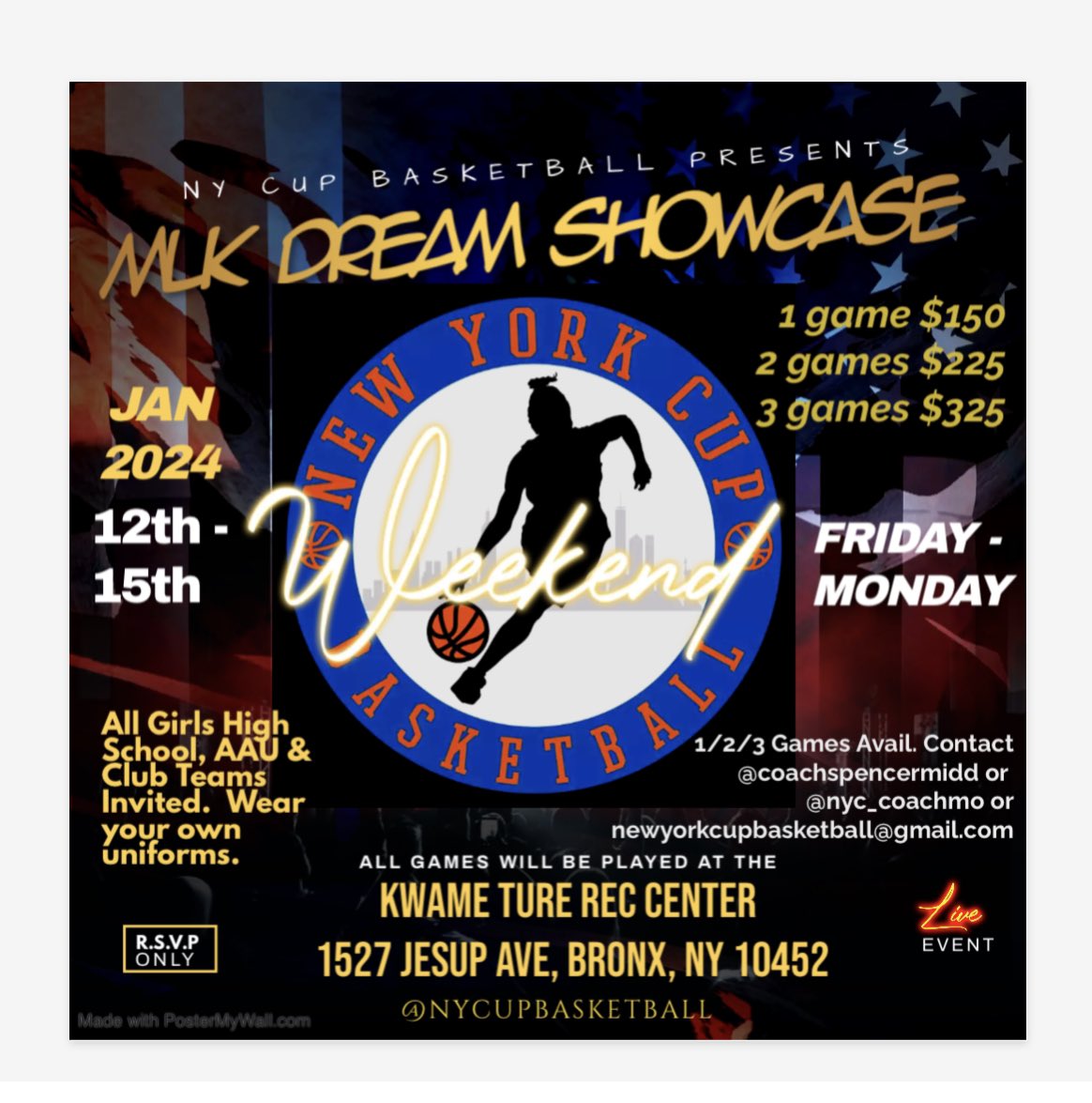 NY CUP MLK WEEKEND
GET IN IT TO WIN IT.