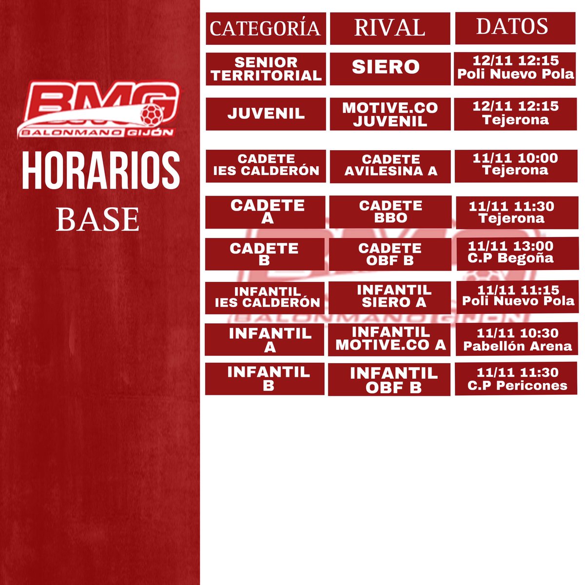 Club Balonmano Gijón (@balonmanogijon) on Twitter photo 🚨AGENDA SEMANAL🚨 🚨AGENDA SEMANAL🚨