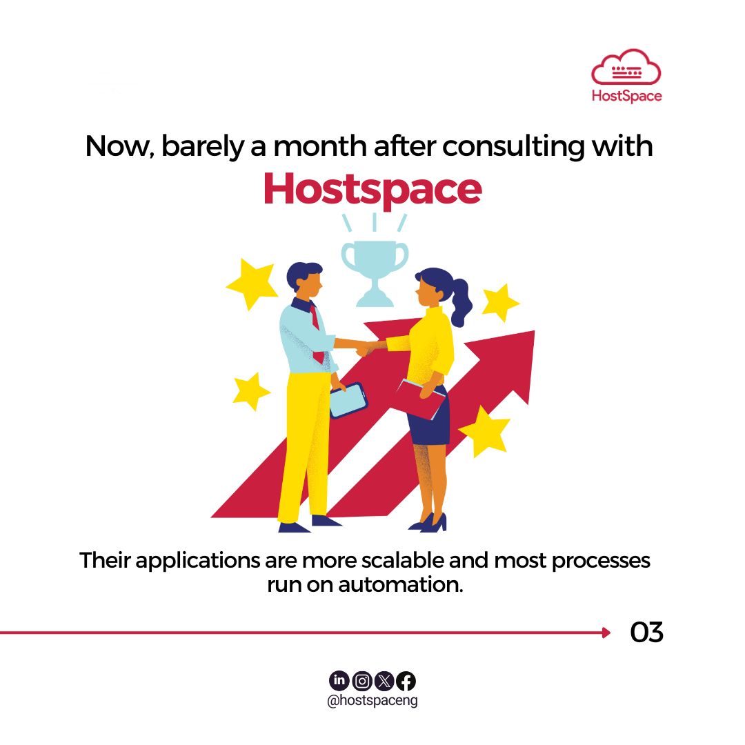 hostspaceng's tweet image. Elevate your business' DevOps processes like never before!
See how HostSpace Cloud Solutions can bring your dreams to life, and envision your success story. 🌟
#CloudArchitecture #devOps