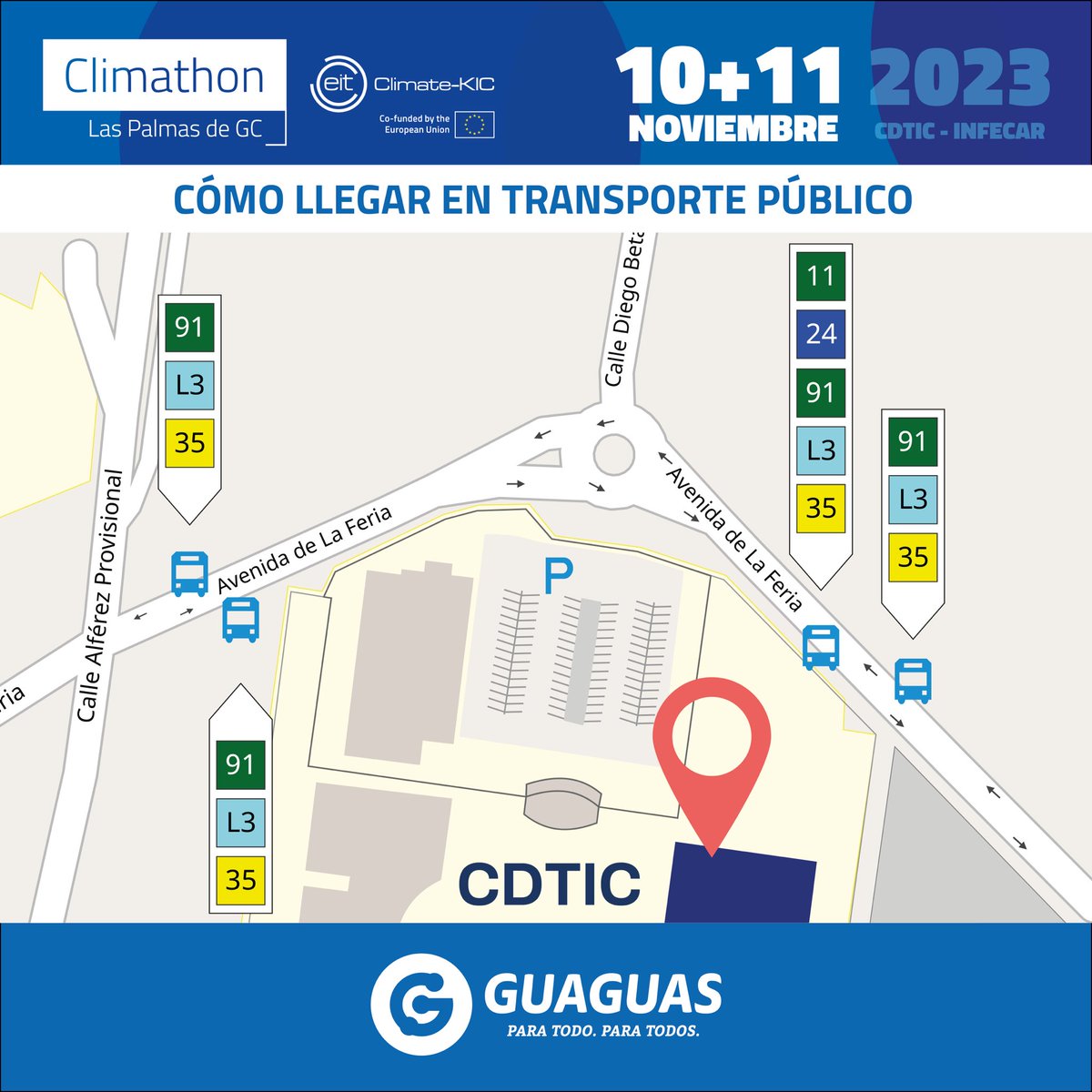 👉🏻Gracias Guaguas Municipales por ser parte un año más de #climathon2023 #climathongc

💥Gracias a nuestro servicio de guaguas , podrás acceder al recinto <a href="/infecar/">Infecar Feria de Gran Canaria</a> sin ningún problema💥 
🔹Aquí te facilitamos el mapa de acceso :

<a href="/GuaguasLPA/">Guaguas Municipales 🇮🇨</a>