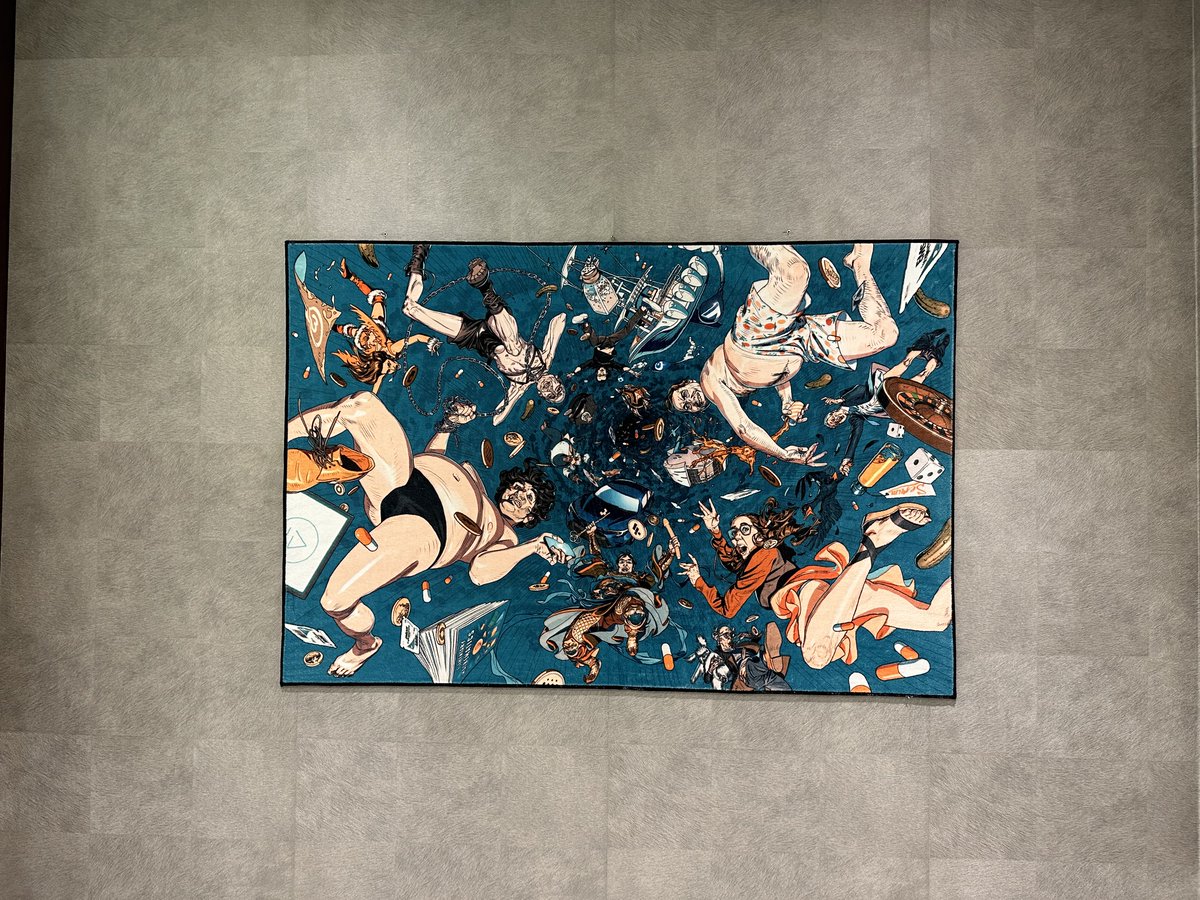 To immortalise the greatest rug pull in the history of extremely annoying financial debacles, we’ve created an actual rug. Depicting the major characters in the saga, this is crypto’s Bayeux Tapestry. If the Bayeux Tapestry had been printed on acrylic in China and destined for