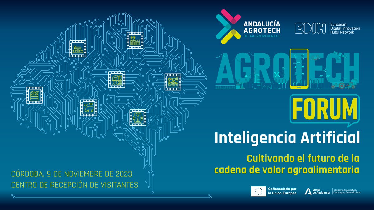 ➕ de 2⃣5⃣0⃣ expertos se darán cita en nuestro #AgrotechForumIA este jueves 9 de noviembre en #Cordoba.

Una actividad enmarcada dentro de los actos de la Presidencia Española del Consejo de la UE 
#eu2023es 🇪🇺

Inscripciones #online ➡️ 
agrotechforum.com