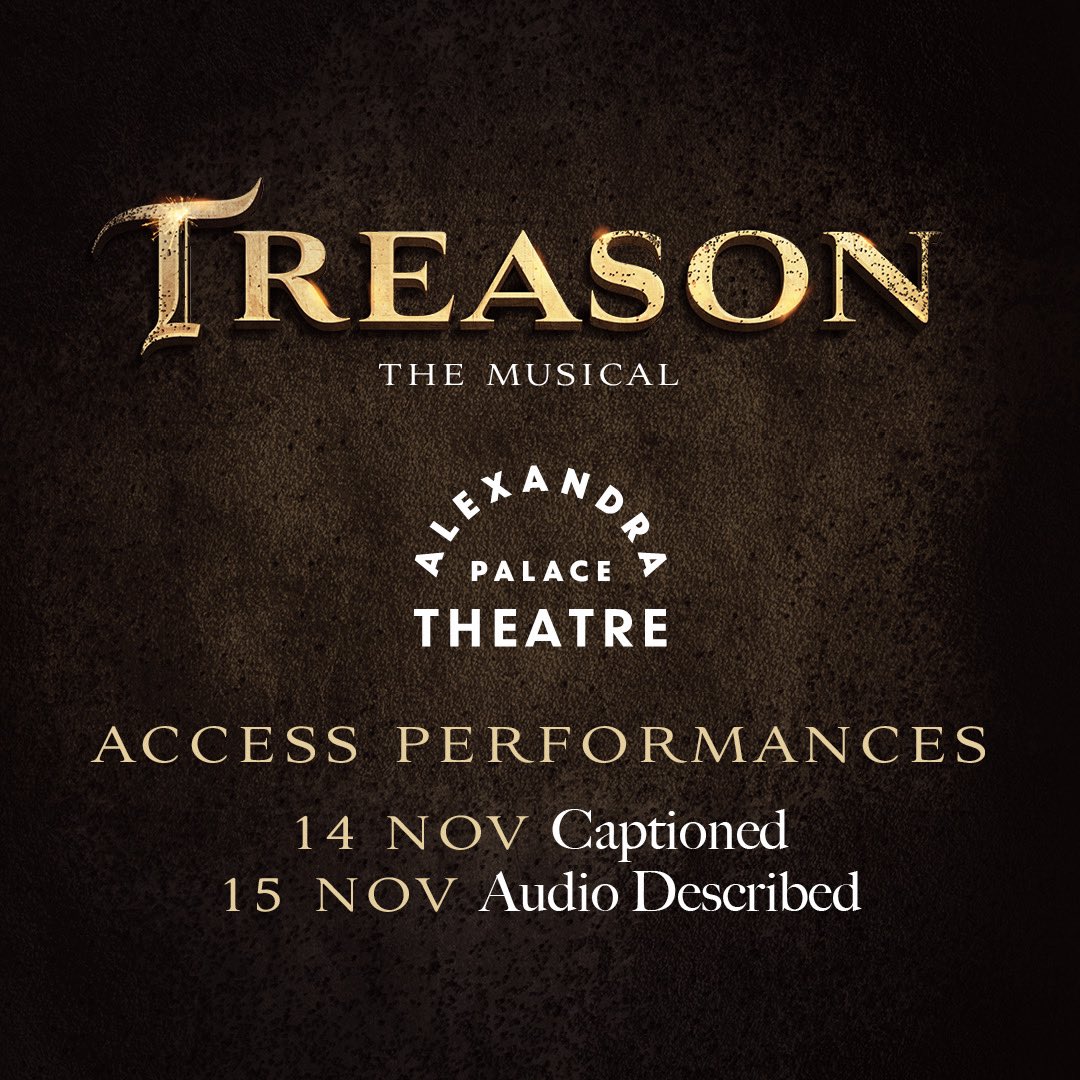London Plotters 🧨
.
<a href="/yourallypally/">Alexandra Palace</a> access performances:
14th Nov - Captioned
.
15th Nov - audio described
.
We look forward to seeing you all there 🔥
.
#treasonmusical #theatre #audiodescribed #captionedperformance #musicaltheatre