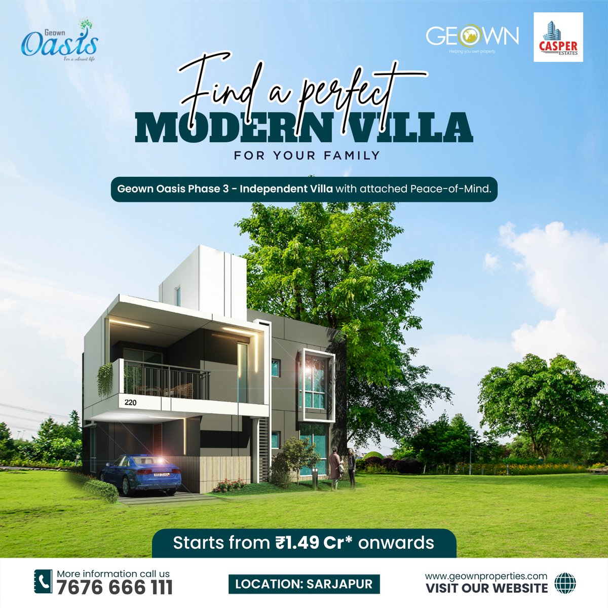 PropertiesGeown's tweet photo. Luxury 3 and 4 BHK Villas spread across 6 acres Starting @ Rs. 1.49 CR*

For more details:
+91-7676 666 111
https://t.co/5ex18iZgEQ
#Independent #Spacious #Villas #LuxuryHome #VillaWithAffordablePrice #ReadyToMoveIn #DreamVilla #SarjapurRoad #GeownOasis
#GeownProperties #Villain https://t.co/LxgK7E4DCp