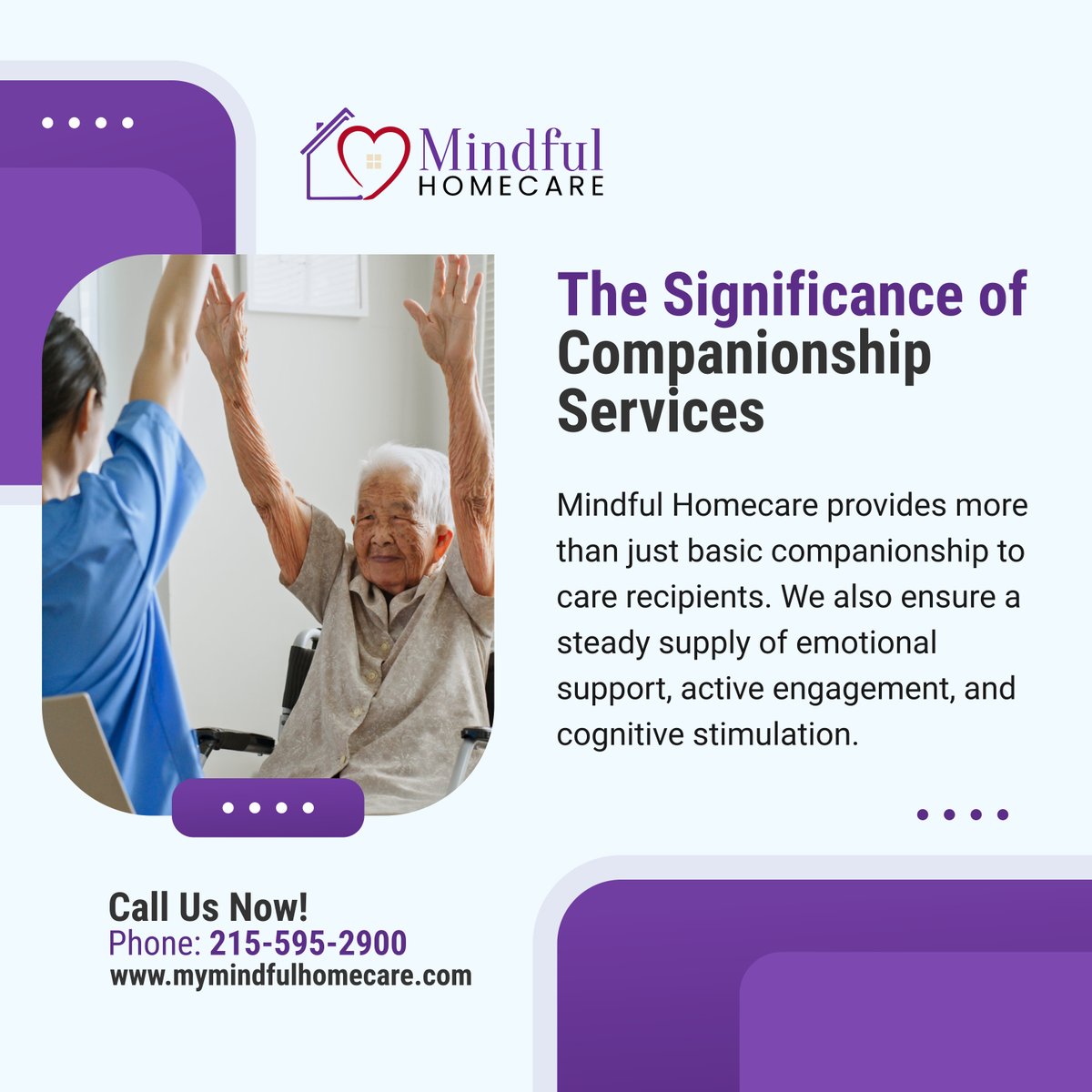mindful_hc's tweet photo. Seniors often experience loneliness, which can have negative consequences if overlooked. You can help avoid this with our companionship services, which you can learn more about at https://t.co/ZiCLnZbI0H.

#Homecare #DublinPA #CompanionshipServices #Seniors #Loneliness https://t.co/j074Bk7PlV