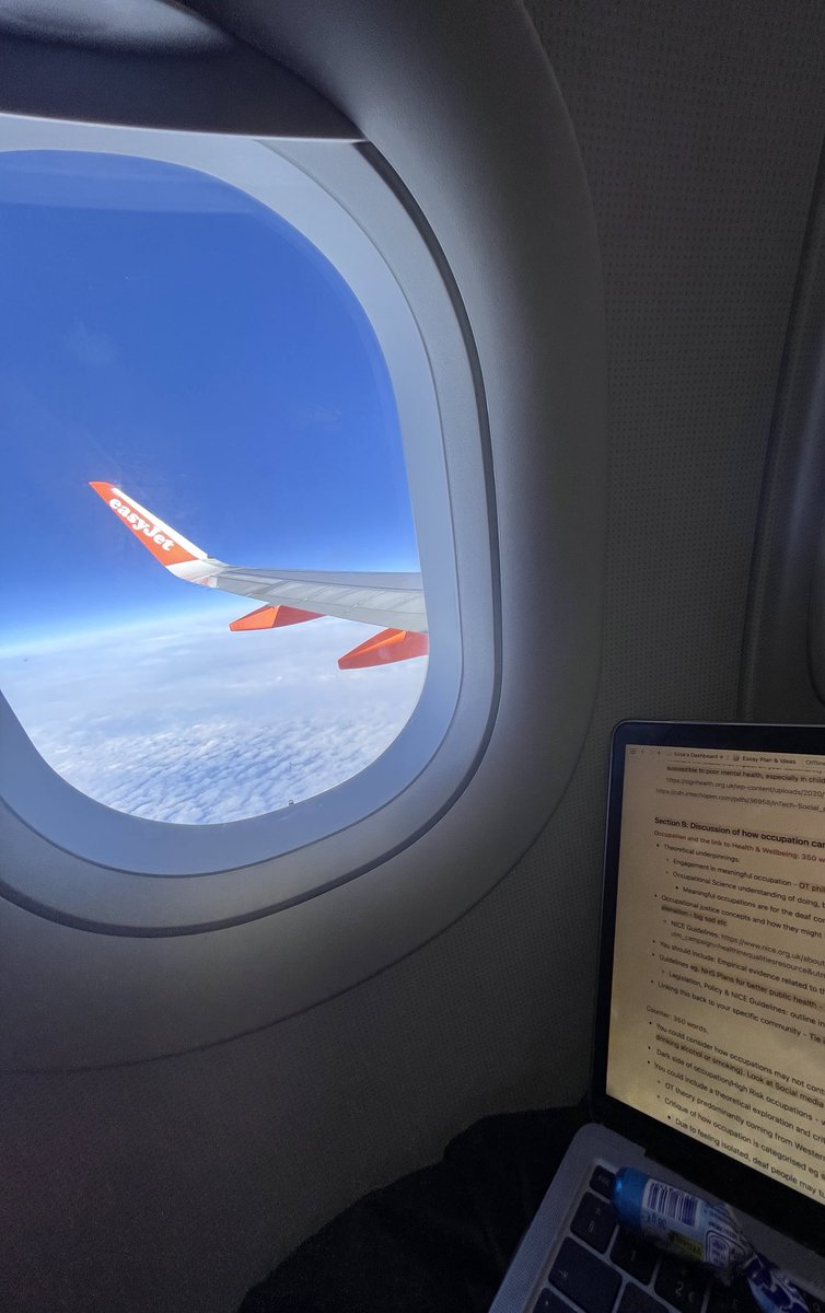 elizadoesot's tweet image. This morning’s “office” ✈️🌍

Starting off the reading week right on route to Berlin 🇩🇪🫶🏼☁️

#study #studyanywhere #studentOT #occupationaltherapy #travel