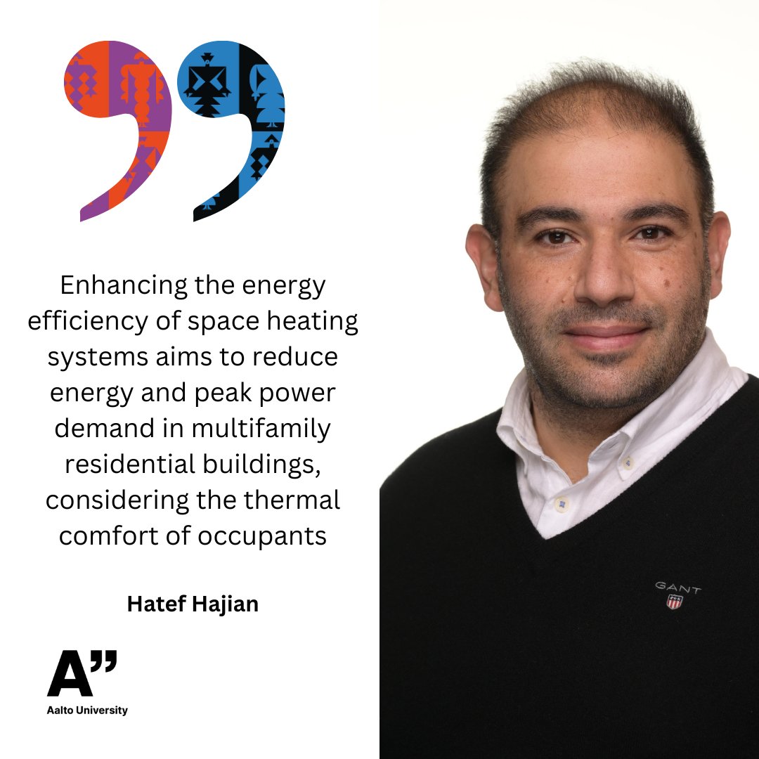 AaltoTechsperts's tweet image. Doctoral Researcher Hatef Hajian develops dynamic heating control technologies for old district heating buildings. How to design an energy-saving, yet comfortable system?

#BuildingTechnology #CivilEngineering #HeatingPower #PowerReduction #HeatingCurve
aalto.fi/fi/ihmiset/hat…
