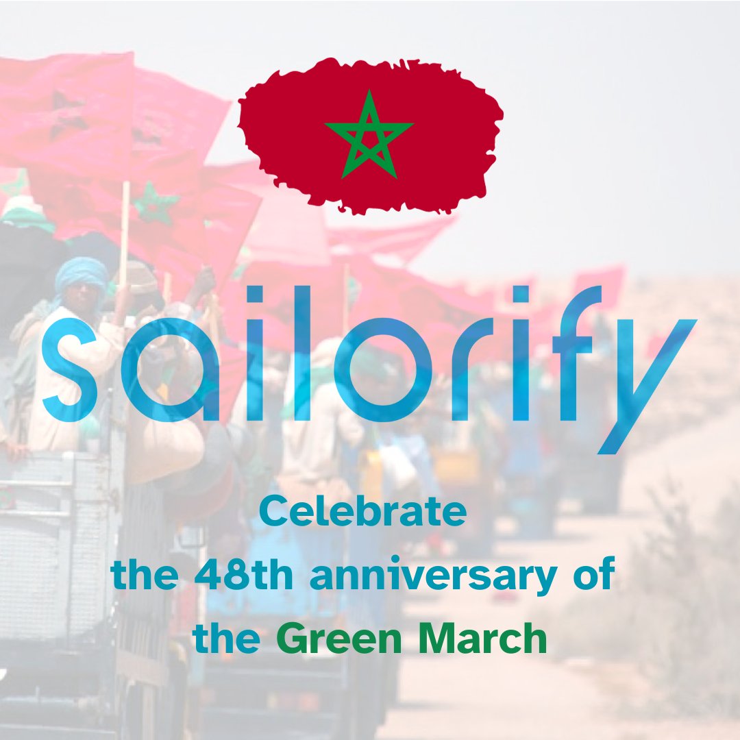 sailorify_com's tweet photo. 🇲🇦 On this day, we set our compass to honor the 48th Anniversary of the Green March 🇲🇦
A peaceful stride that reflects the enduring spirit and unity of Morocco.

#Morocco #GreenMarch https://t.co/NAOaQ3qjx7