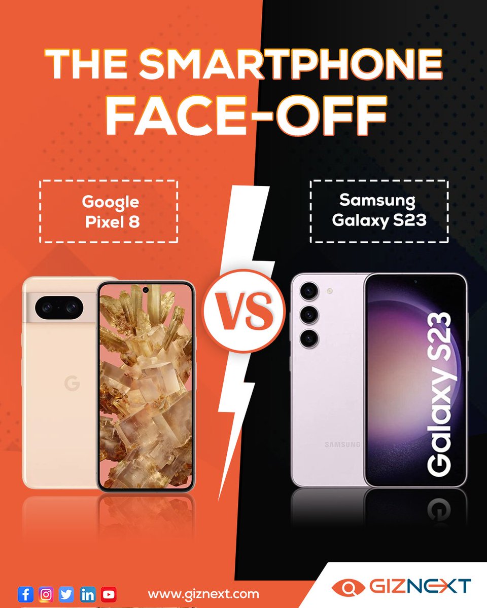 GizNext's tweet photo. π± Google Pixel 8 vs. Samsung S24: Which one gets your vote? π€π¬
Tell us in the comments below π
.
.
.
#SmartphoneShowdown #Pixel8VsS24 #TechWars #PickYourWinner #FlagshipFaceOff #GadgetLovers #Gadgets #giznext https://t.co/UiBPLHDmbh