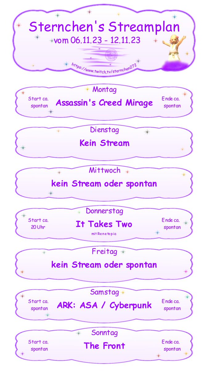 Hallo ihr Lieben ❤️ hier der neue Streamplan. #varietystreamerin #smallstreamerin #twitch #TwitchDE #gaming #gaminggirl #gamerin #twitchgirl #twitchgaming #gamergirl #twitchstreamerin #twitchaffiliate #twitchgermany #twitchdeutschland