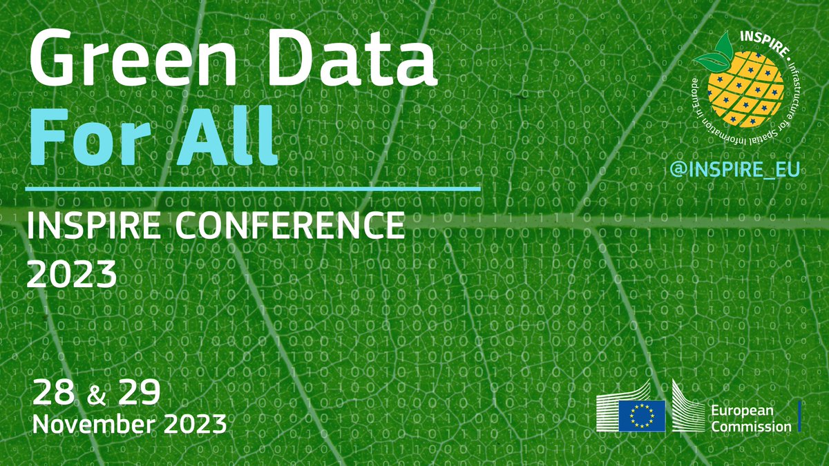 Haven't registered for the #INSPIRE23 🍍 Conference yet? 
You're still on time! Join us online on 28-29 November to explore how INSPIRE can support the Green Deal Data Space

👉 Full programme and registration: europa.eu/!WxFyVQ

#GreenData4All