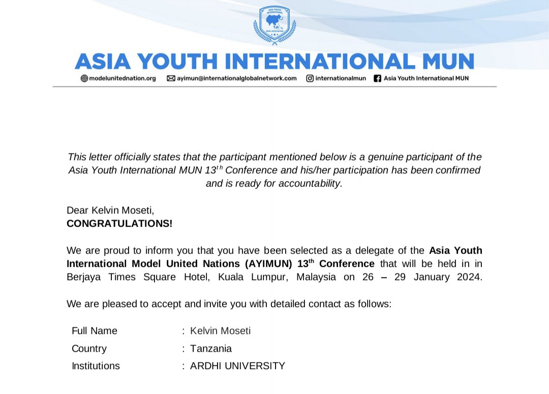 KelvinmosetiAL's tweet photo. This weekend the General assembly of #AYIMUN had a meeting to select delegates of AYIMUN chapter 13 . I'm humbled to be selected as a delegate and AYIMUN UNIVERSITIES AMBASSADOR. https://t.co/g0FmG2oWGY