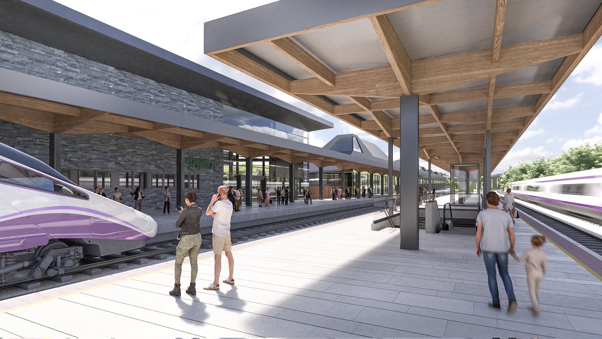 Adif_es's tweet photo. 🔛🚉 Adjudicada la construcción de la nueva #estación de #Lugo

• Responderá al aumento del tráfico de trenes y viajeros derivados de la renovación de la línea Lugo-Ourense, que conecta la ciudad con el corredor de #AltaVelocidad https://t.co/H2OFUQFKDE
