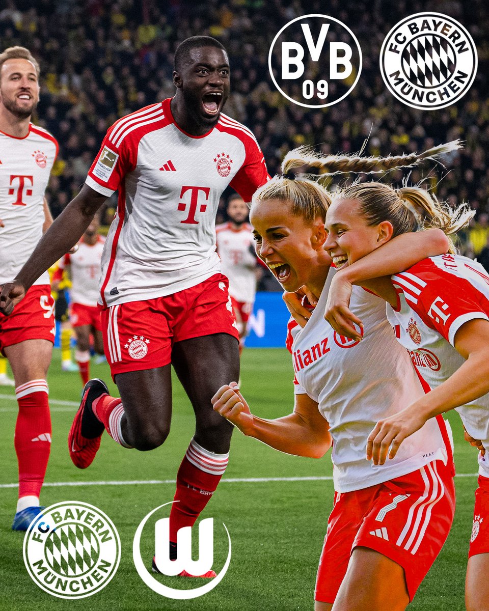 A winning weekend for our men's and women's teams 🥳

#BVBFCB 0-4 ✅
#FCBWOB 2-1 ✅

#MiaSanMia @FCBfrauen