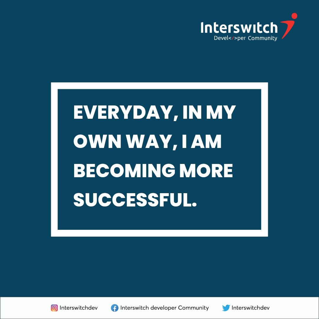 EmmanuelNdema1's tweet image. Everyday, I, Ndema Emmanuel Chidera in my own way, I'm becoming more successful 🫶☺️
.
#InterswitchDeveloperCommunity
#DeveloperCommunity
#Affirmation