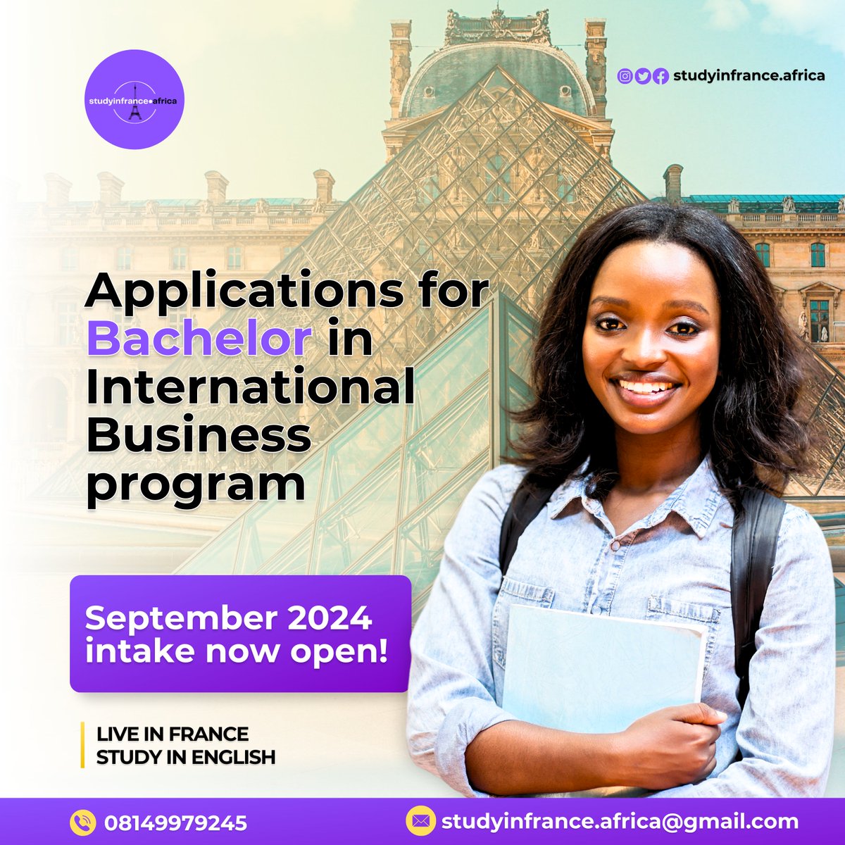 Applications are now OPEN for our Bachelor in International Business program.  Don't miss this chance to start your extraordinary learning journey in France🇫🇷

From tech to finance, we've got you covered. Book your consultation session now!

#StudyinFrance2024