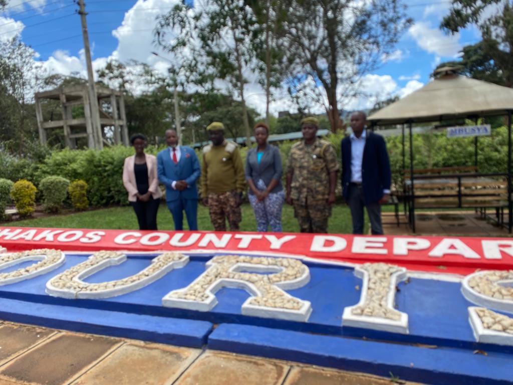 Kenya Wildlife Service Machakos County Warden Ms. Gladys Moraa and the Oldonyo Sabuk National park Warden Mr. Fredrick Kisera paid a courtesy call to the Department of Tourism and Culture.They met the CO MS Bernice Kioko & had fruitful discussion