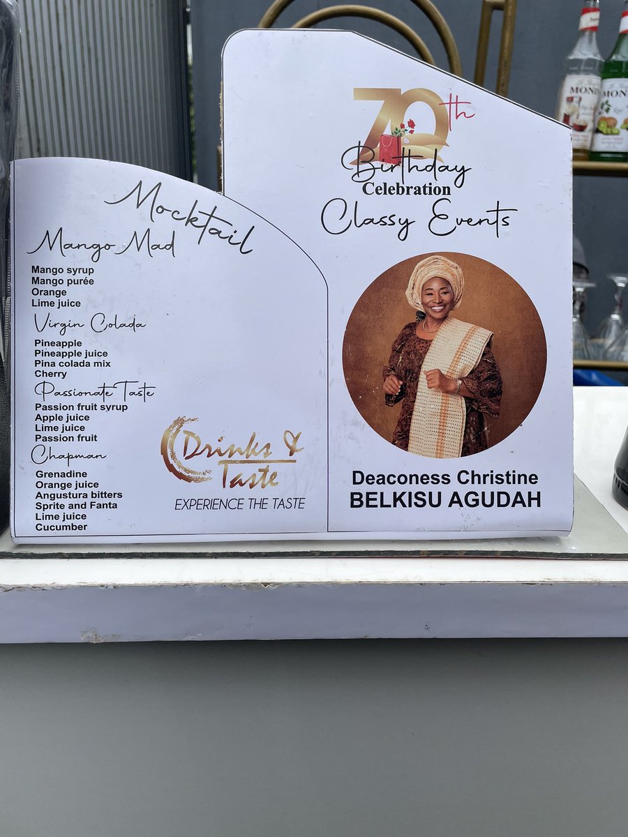 Drinks_Taste's tweet photo. Our customized Cocktail Menu List for each event. 

Connect with us to make it happen for your Events.

08169961966 https://t.co/ChxuwUGETR