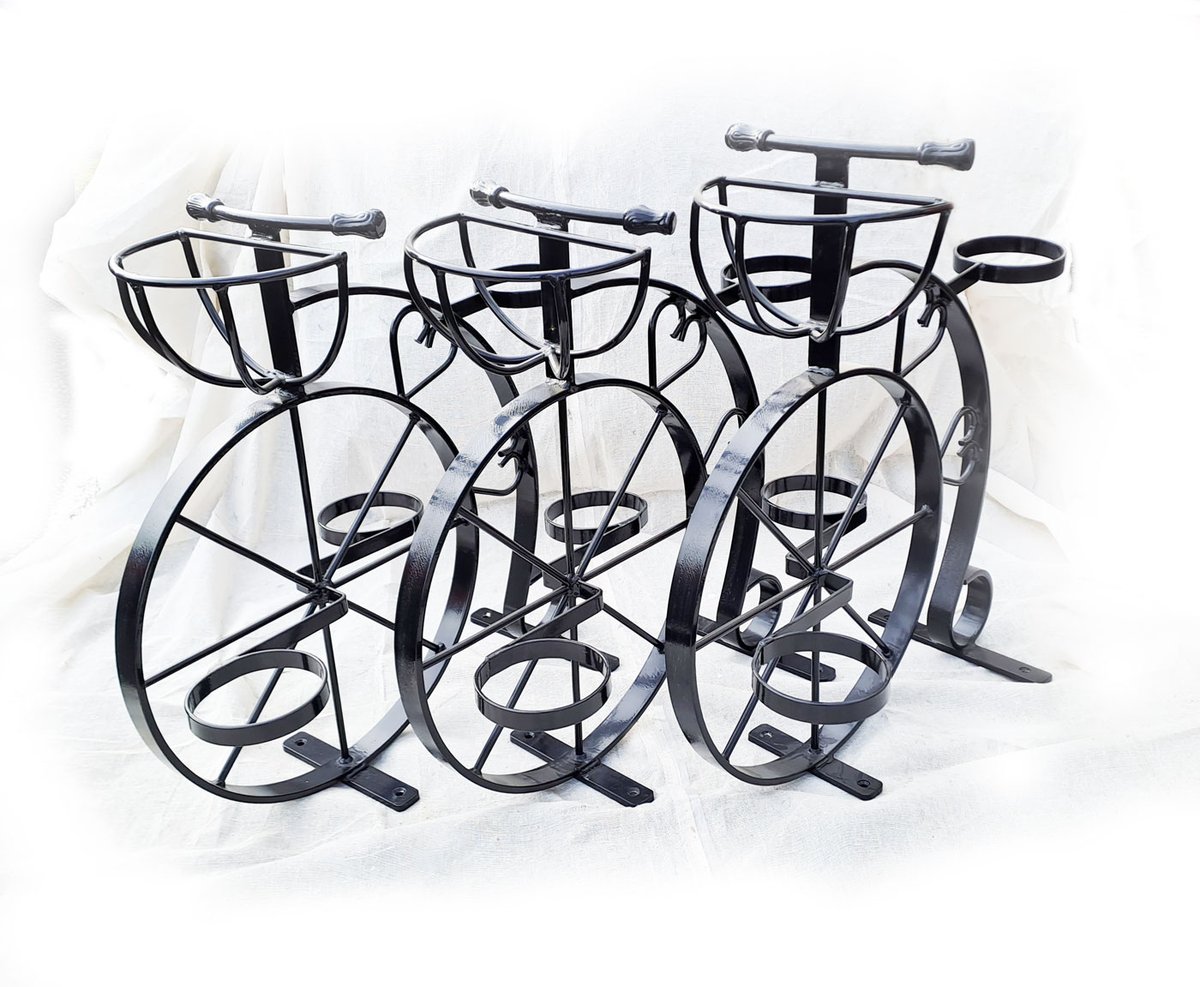These 'Penny-Farthing Plantholders were manufactured by our metalwork trainees and #powdercoated in a glossy, hard-wearing black.